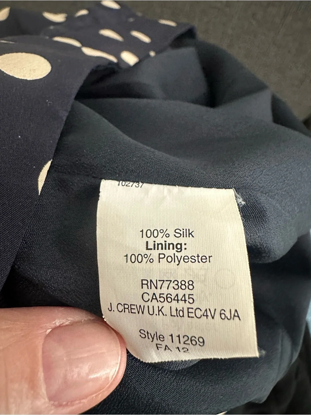 J. Crew Women’s pleated Navy Polka Dot Skirt